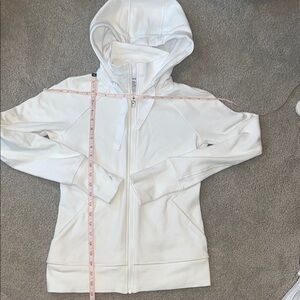 White Zip-Up triumph hoodie by Athleta